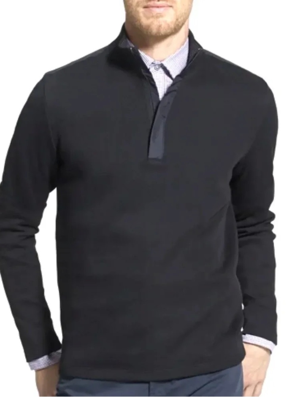 NWOT Hugo Boss Black Persano Cotton Quarter Zip Pullover Small Sweater Shirt Top